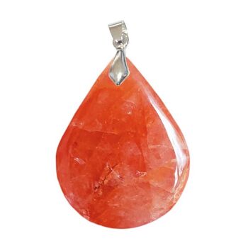 Pendentifs Quartz Hématoïde Orangé Goutte