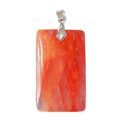 Colgantes rectangulares de cuarzo hematoide naranja