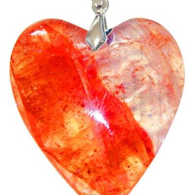 Heart Red Hematoid Quartz Pendants