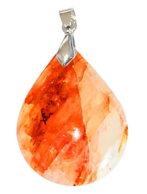 Pendentifs Quartz Hématoïde Rouge Goutte