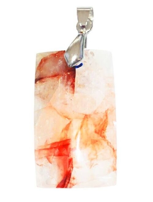 Pendentifs Quartz Hématoïde Rouge Rectangle Fin