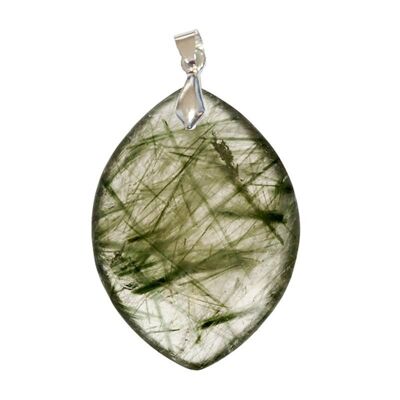 Pendentifs Quartz Inclusions  d'Actinote Marquise