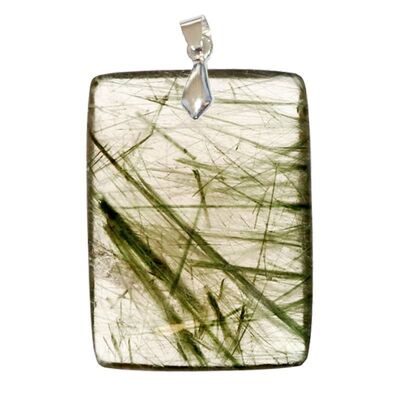 Pendentifs Quartz Inclusions  d'Actinote Rectangle