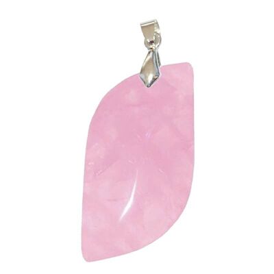 S Shape Rose Quartz Pendants