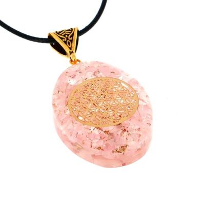 Rose Quartz Orgonite Flower of Life Pendants 3.8 cm