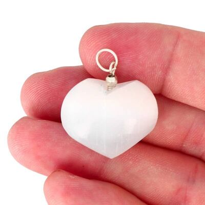 Selenite Heart Pendants