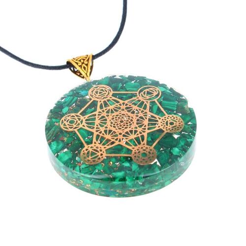 Pendentifs Véritable Malachite  Orgonite Metatron 5 cm