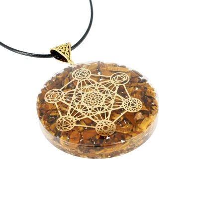 Pendentifs Œil de Tigre Orgonite Metatron 5 cm