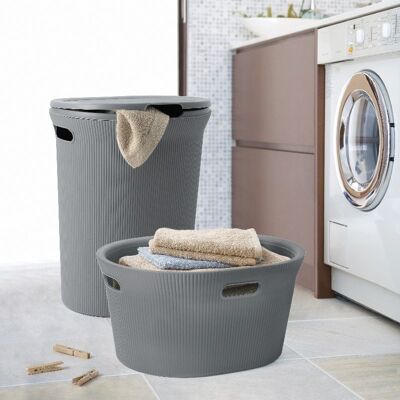 LAUNDRY BASKET 40L GRAY