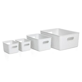 SET 4 PANIERS DE RANGEMENT 15L+5L+2x1,5L BAOBAB BLANC 2