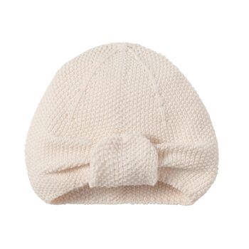 Bonnet bébé turban naturel 3-6 mois 1