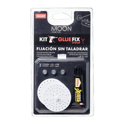 FASTENING SYSTEM WITHOUT DRILL: GLUE & FIX KIT, MOON