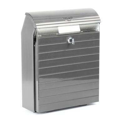 LARGE GRAY-METAL MAILBOX