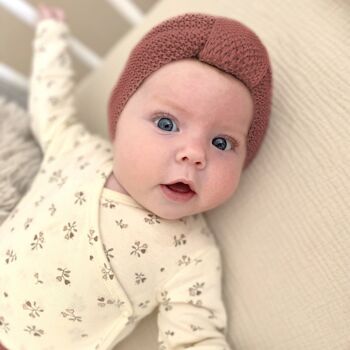Bonnet bébé turban cuivre 0-3 mois 4