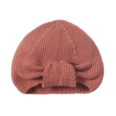 Bonnet bébé turban cuivre 3-6 mois