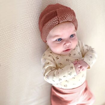 Bonnet bébé turban cuivre 6-12 mois 3