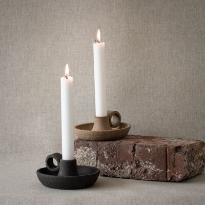 Chamber candle holder Black