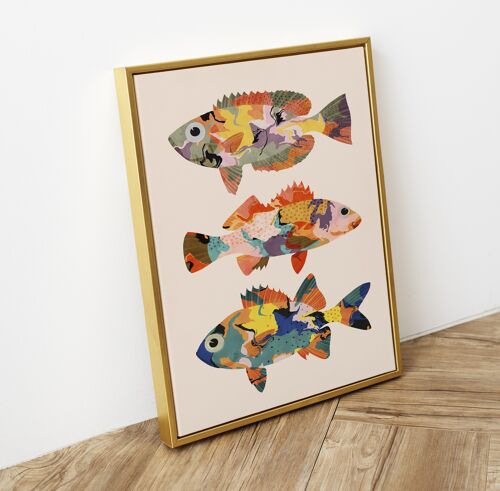 LÁMINA ARTÍSTICA "Tres peces de colores"