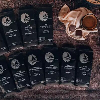 Selection box of the 10 coffees of the world
