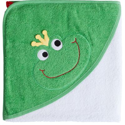 Hooded towel baby with frog, 100 x 100, 100% cotton