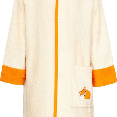 Fox bathrobe for children, with ears on hood