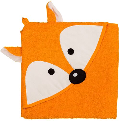 Baby Kapuzenhandtuch Fuchs in orange, 100 x 100