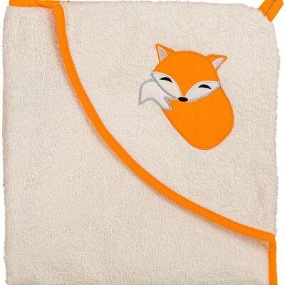 Hooded towel fox for children, natural, 100 x 100 cm