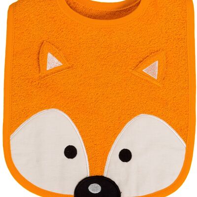 Bib fox for children, orange, 24 x 24
