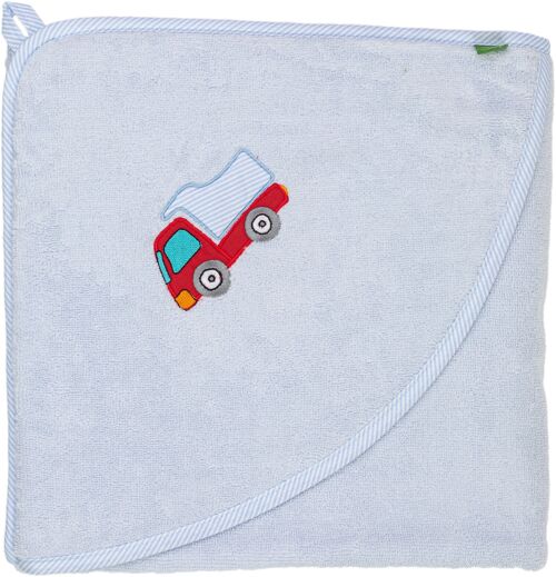 Kapuzenhandtuch Baby mit Auto, Baumwolle, 100 x 100 cm