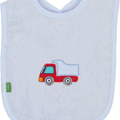 Baby bibs with a car, duck or elephant, made from premium cotton