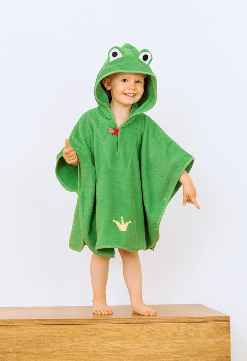 Badeponcho Frosch für Mädchen und Junge, grün