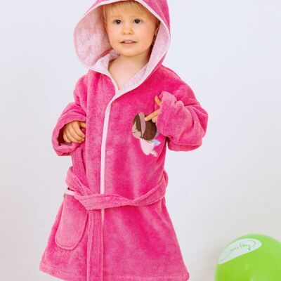 Children's bathrobe with fairy, elf in pink