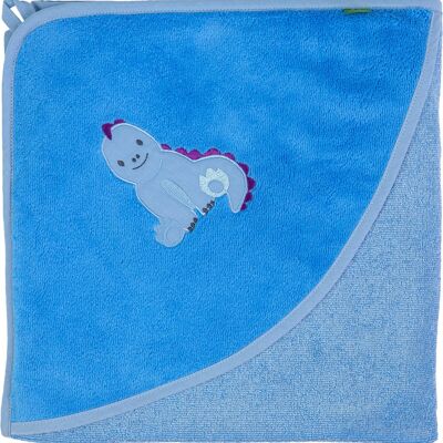 Hooded towel baby with dinosaur, 100 x 100 cm