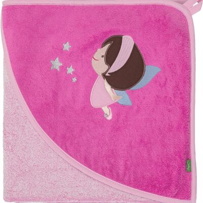 Hooded towel baby with fairy/elf, 100 x 100 cm
