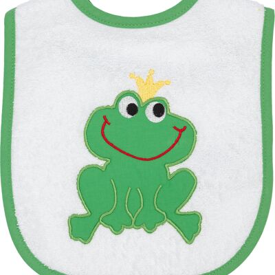 Children's bib Frog, green, 24 x 24 cm