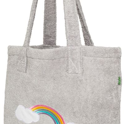 Tote bag, sac de plage avec nuage arc-en-ciel, 40 x 38 cm