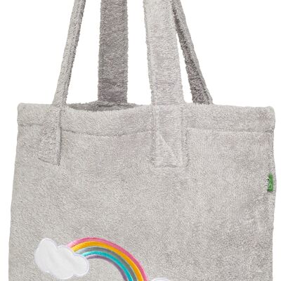 Tote bag, beach bag with cloud rainbow, 40 x 38 cm