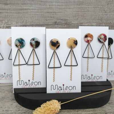 5 pairs of earrings - Resin 6 to 10 - gold