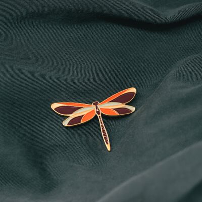 Red dragonfly pin