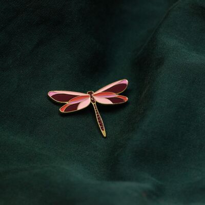 Spilla libellula rosa