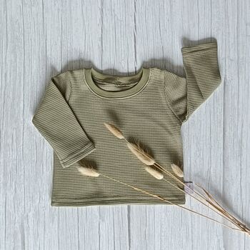 Maillot Manches Longues Waffle Vert Olive 1