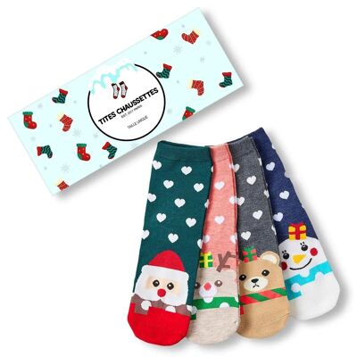 Chaussettes Coeur Noël (Lot x4)