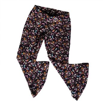 Pantalon Flare Fleurs Noir 2