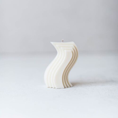 Wavy S-shaped Candle - White