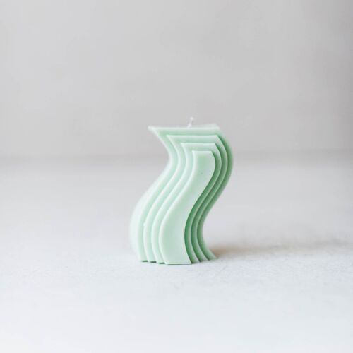 Wavy S-shaped Candle - Mint