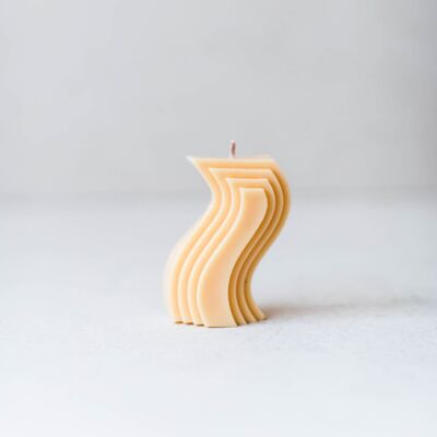 Wavy S-shaped Candle - Peach