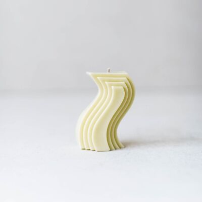 Wavy S-shaped Candle - Yellow