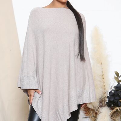 Taupe sparkle embossed poncho