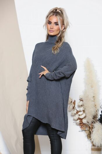 Pull col montant oversize Gris 2