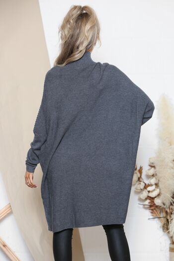 Pull col montant oversize Gris 3